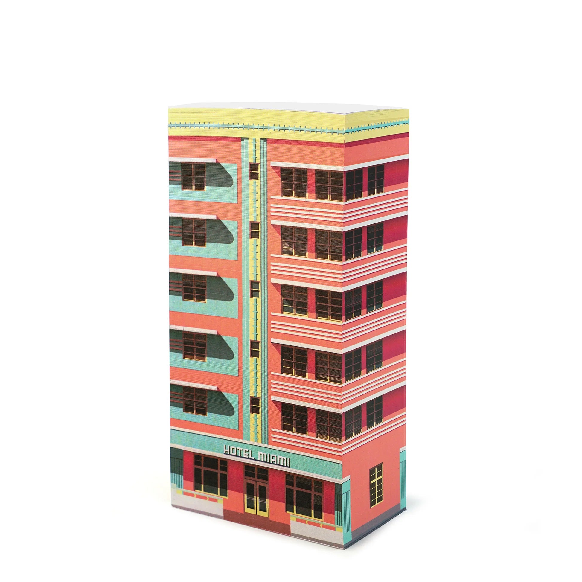 Paperscraper Miami│Memoblok│vooraanzicht schuin met witte achtergrond
