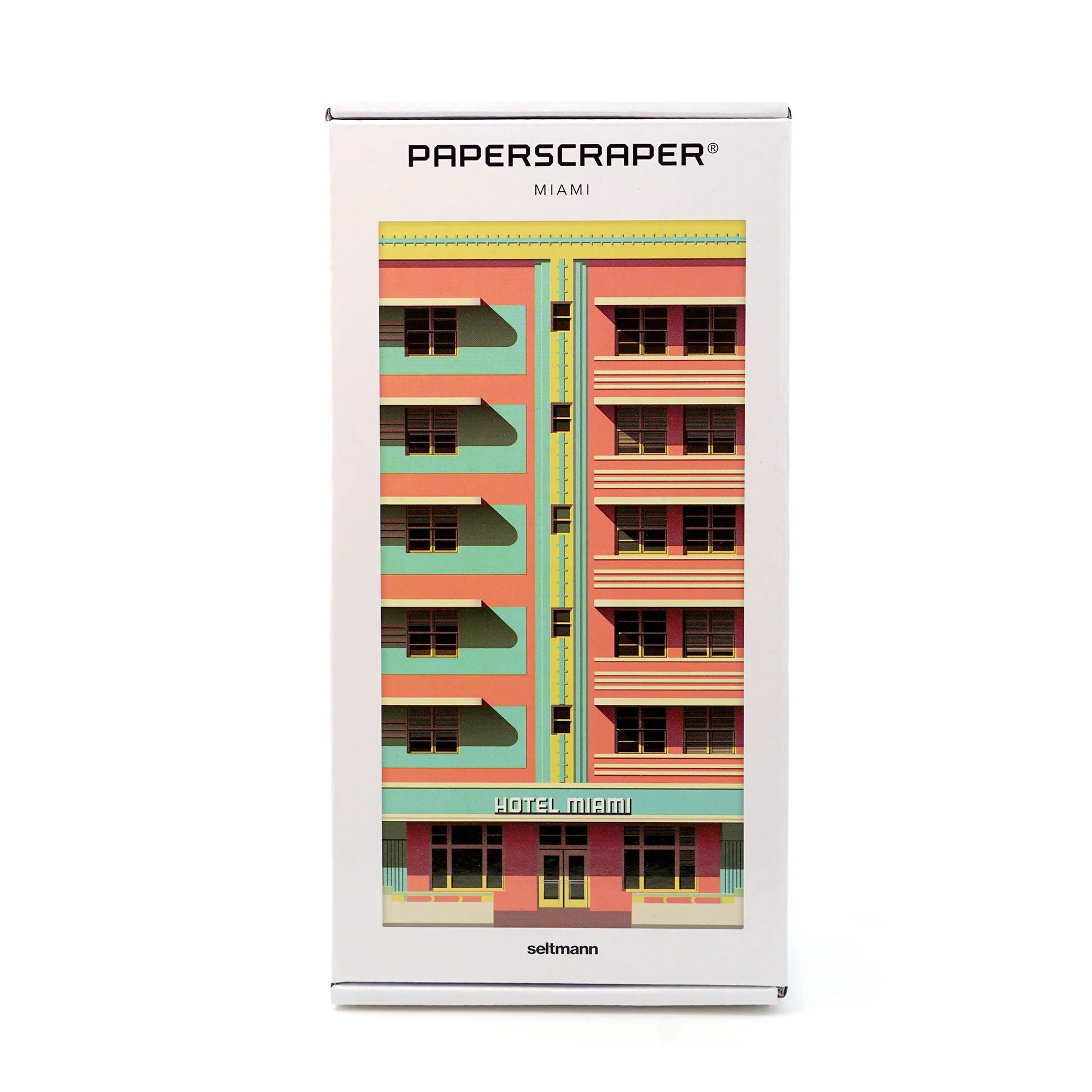 Paperscraper Miami│Memoblok│vooraanzicht met verpakking