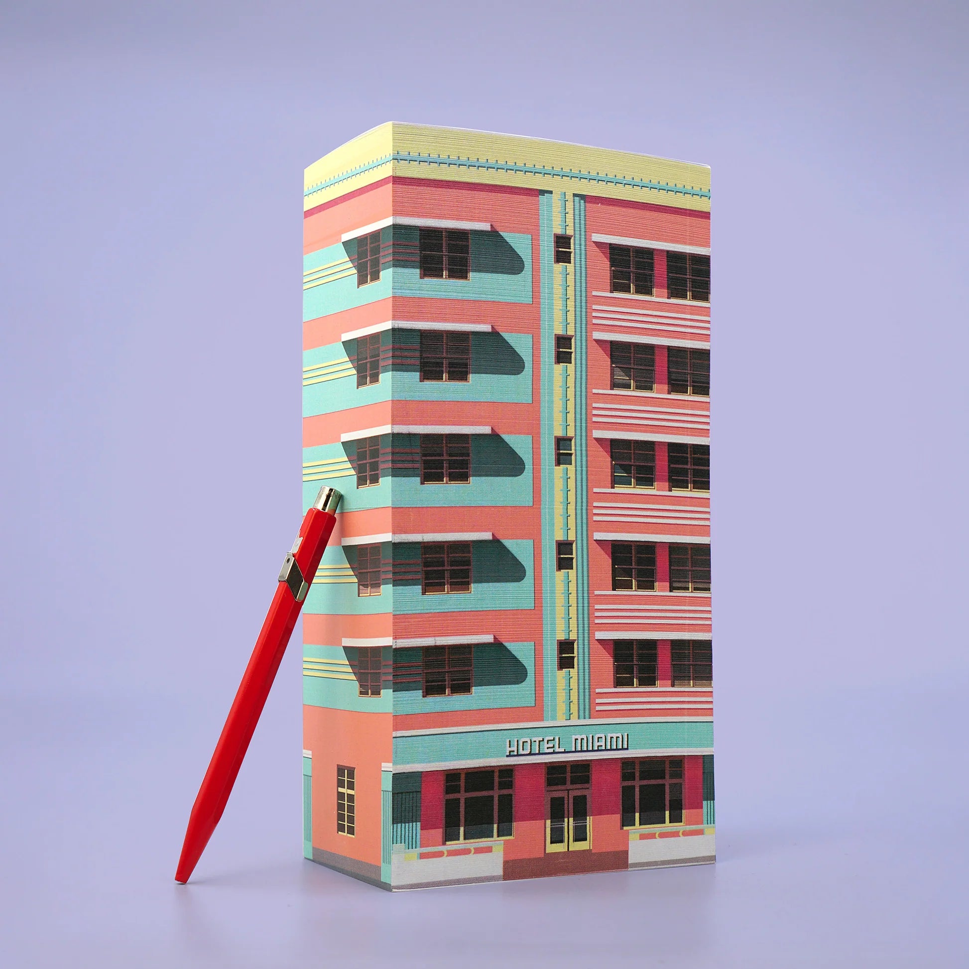 Paperscraper Miami│Memoblok│met pen leunend tegen zijkant