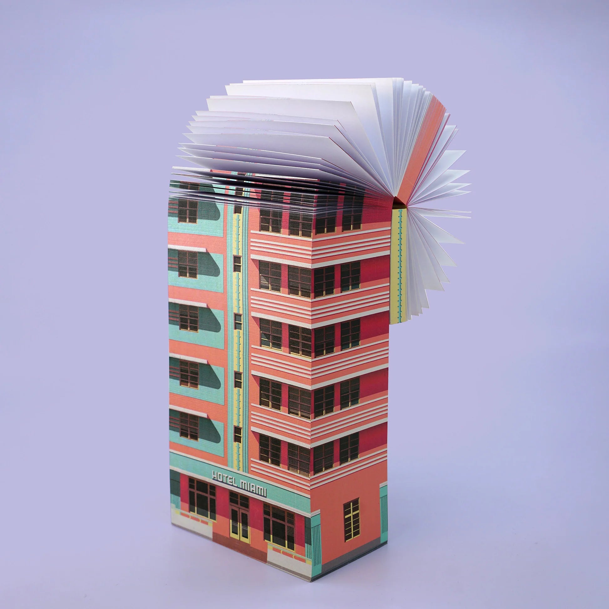 Paperscraper Miami│Memoblok│bovenste blaadjes los zwevend