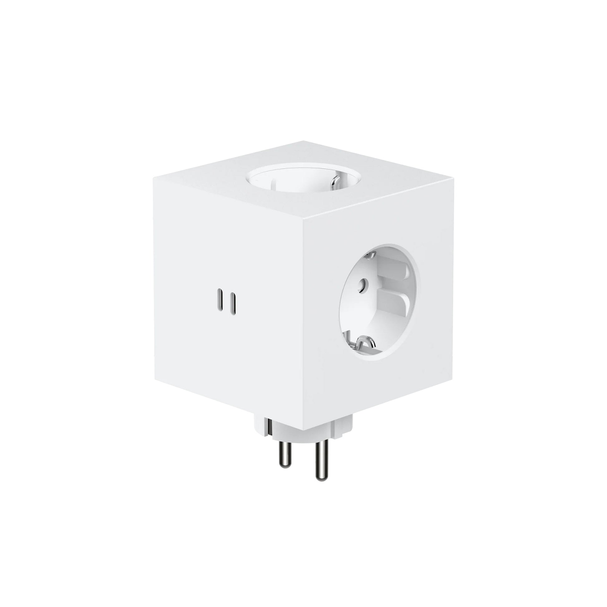 Avolt x Martinelli Luce Square 2 Design Stekkerdoos White│art. SQ2-SKFC30-WMWH│voorkant met witte achtergrond