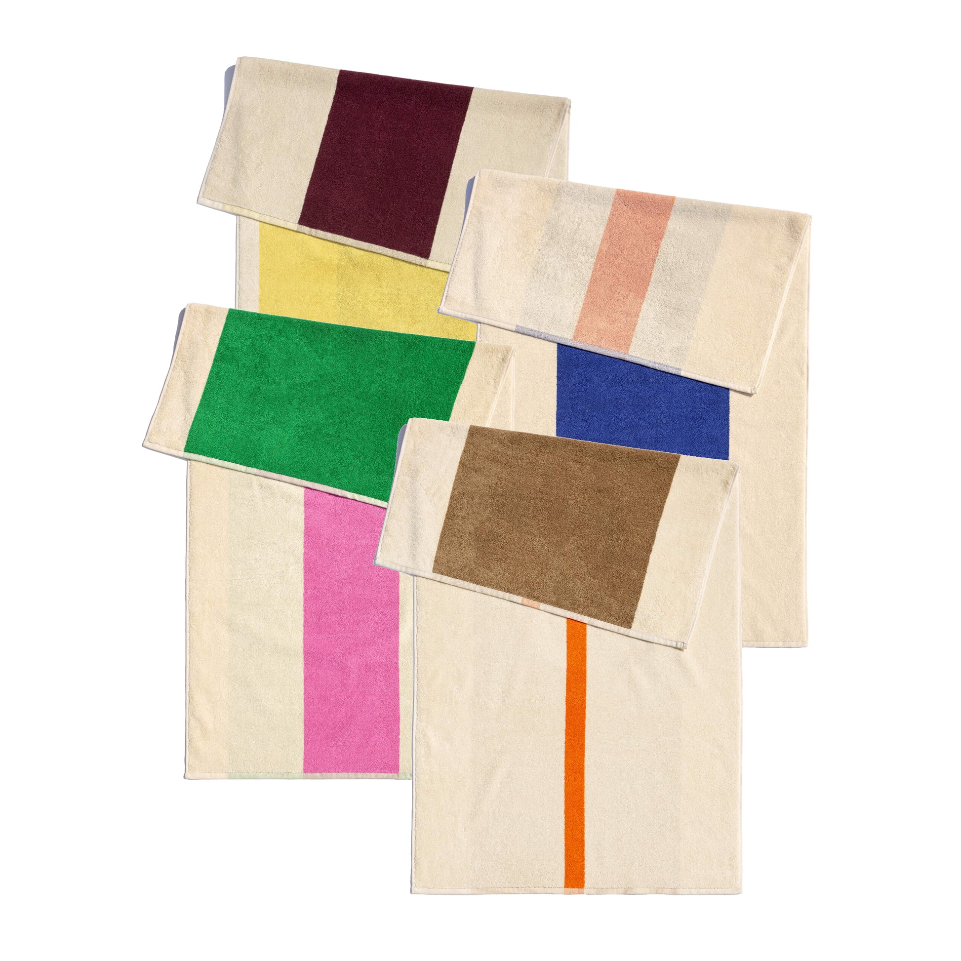 Badhanddoek 70x140 Yellow&Bordeaux│Martens&Martens-Suite702│art. MMTT70YEBO│achterkant diverse varianten