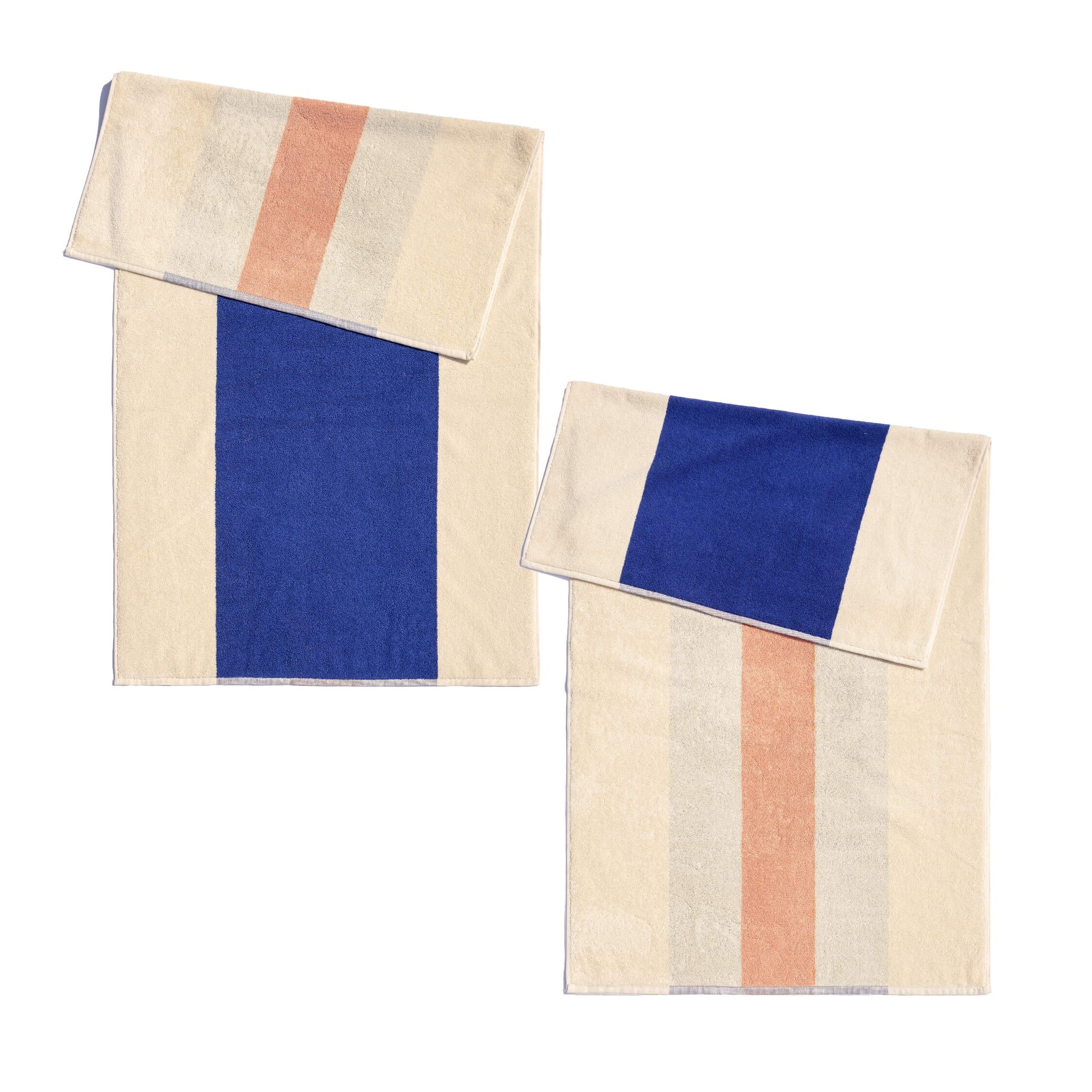 Badhanddoek 70x140 Royal Blue&Peach│Martens&Martens-Suite702│art. MMTT70RBPE│voor- en achterkant
