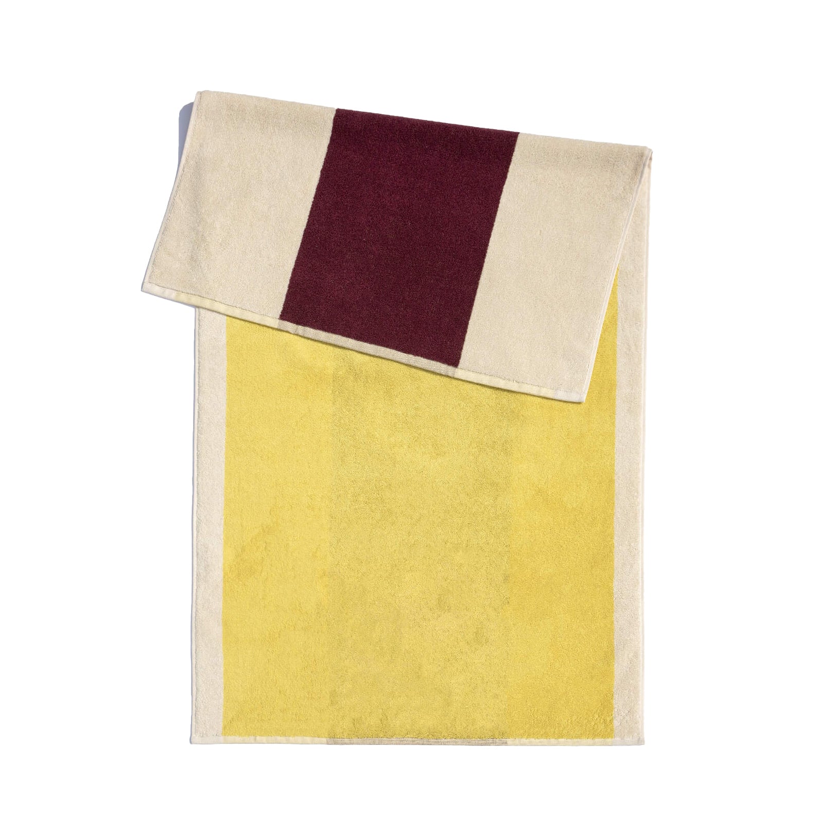 Badhanddoek 70x140 Yellow&Bordeaux│Martens&Martens-Suite702│art. MMTT70YEBO│achterkant met witte achtergrond
