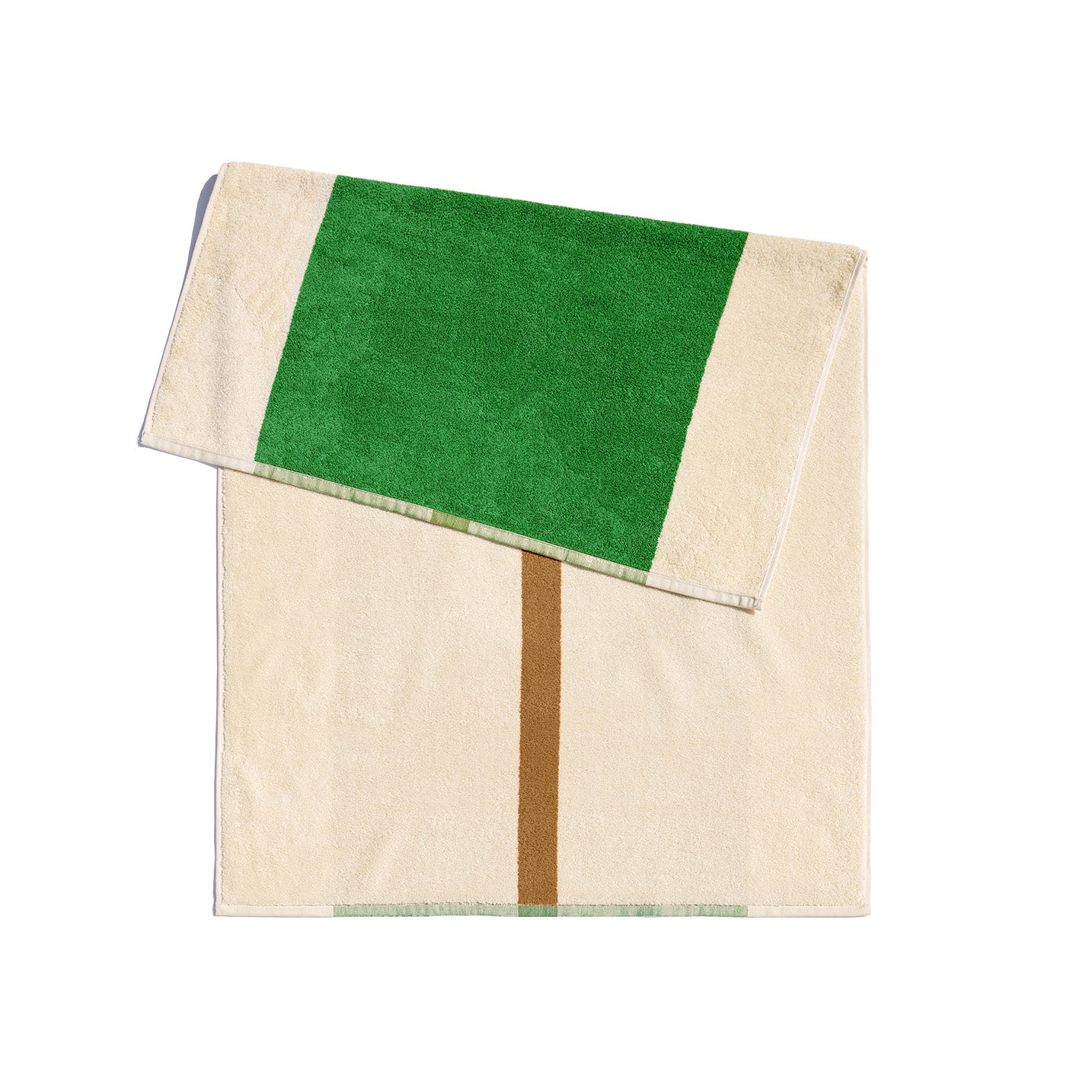 Badmat Martens & Martens Green&Honey│Suite702│art. MMBM50GRHO│bruine kant voor met witte achtergrond