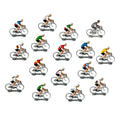 Miniatuur Wielrenner Fietser Trofee Zilver│Bernard&Eddy│art. 303254│Groep diverse Fietsers