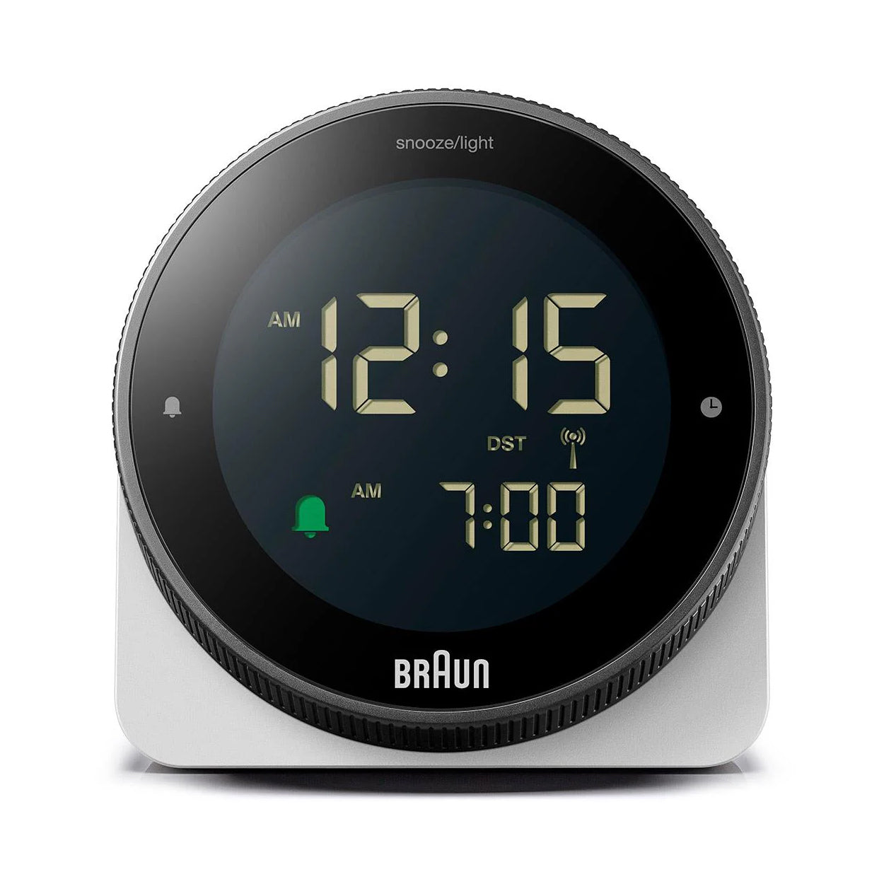 Braun Wekker BC24W-DCF Digitaal Wit│Radiogestuurd│vooraanzicht met witte achtergrond