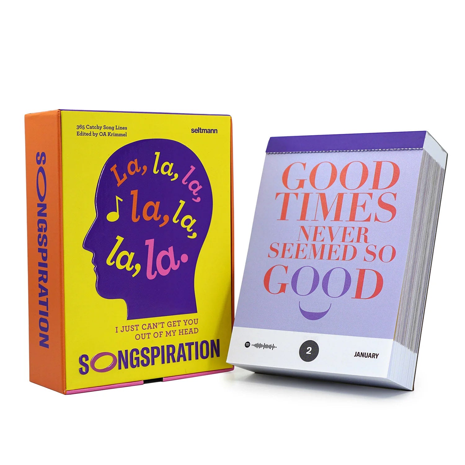Scheurkalender Songspiration│Songteksten│art. 978-3-949070-17-4│calender naast doos