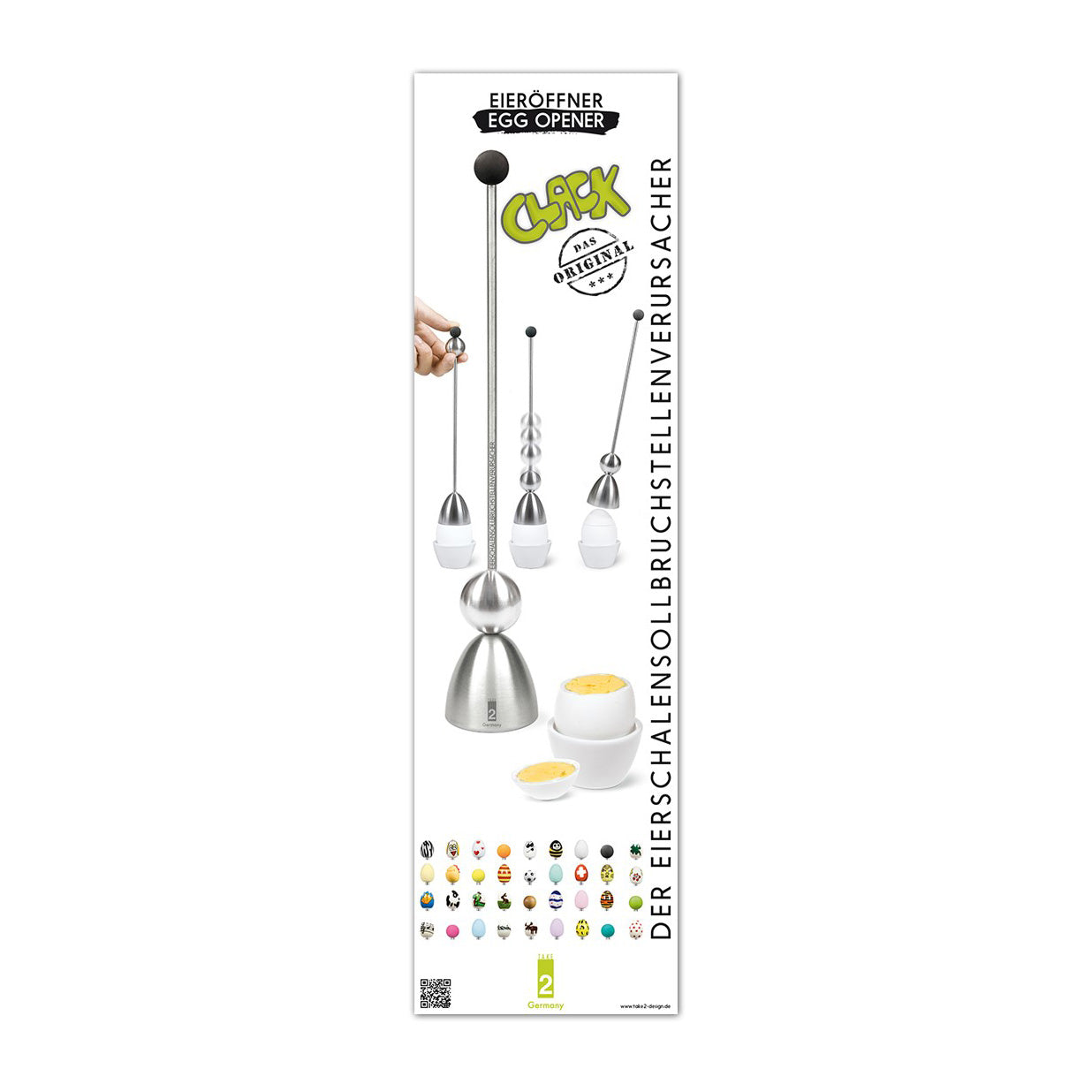 Clack Ei-Opener Perenhout│Take2-Design│art. 99002│flyer met diverse modellen