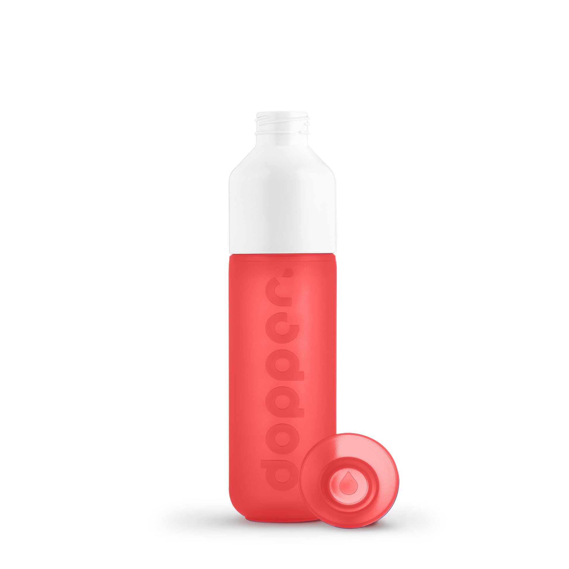 Dopper Original Coral Splash│Waterfles 450ml│art. 5197│voorkant met losse dop naast fles