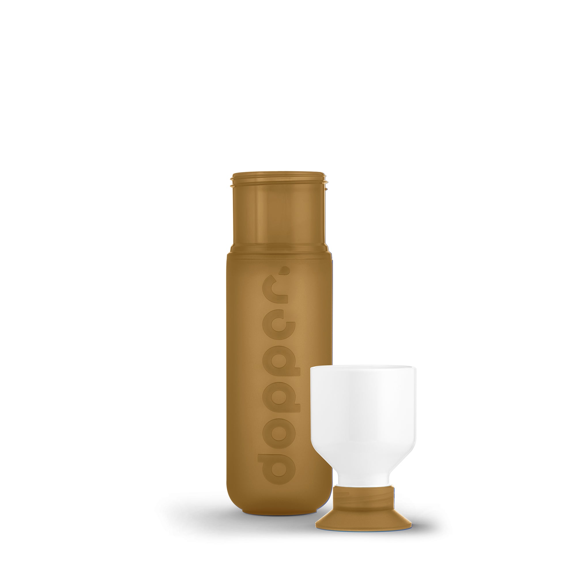 Dopper Original Harvest Sun│Waterfles 450ml Beige│art. 3780│voorkant met dop als losse beker