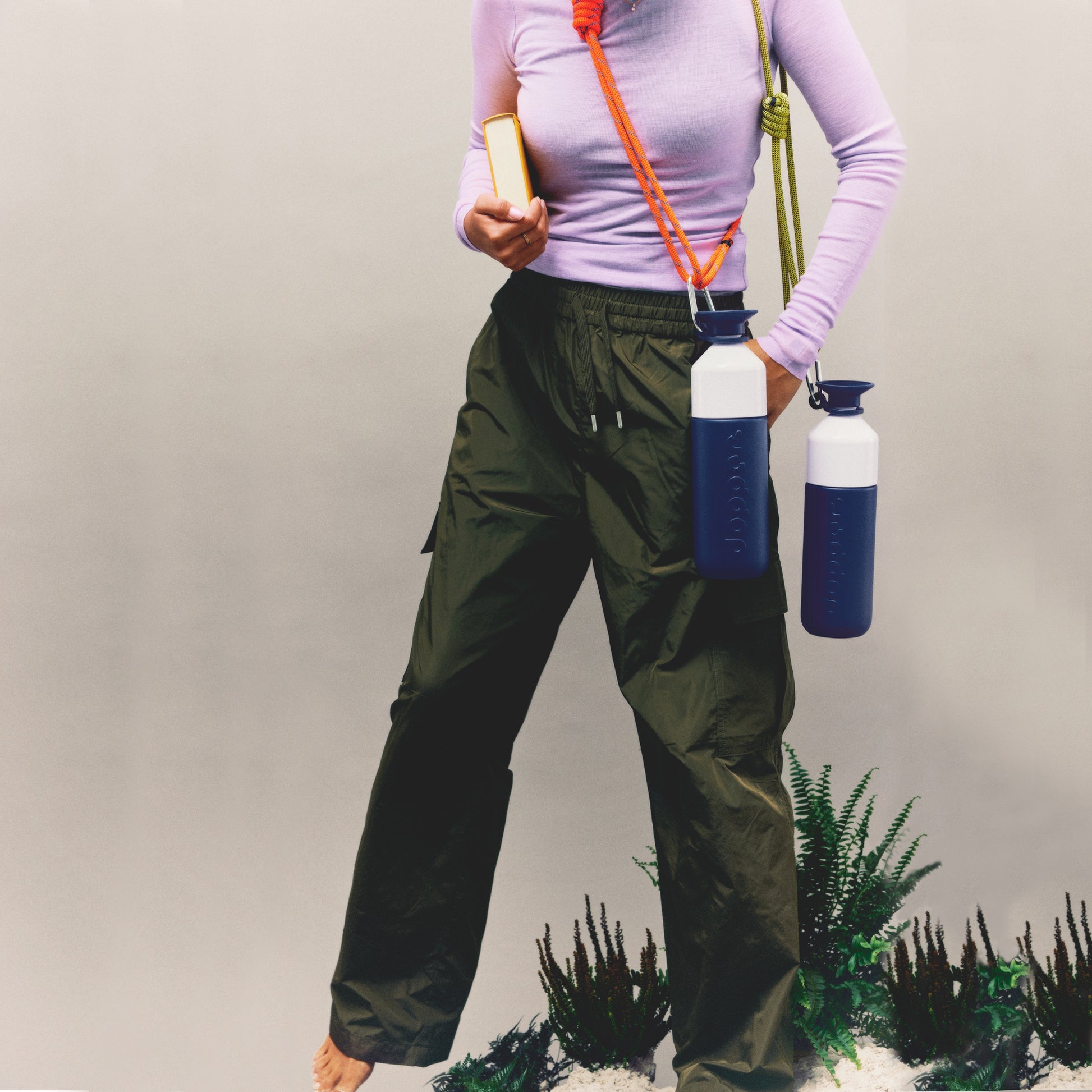 Dopper Insulated X-Large Breaker Blue│Thermosfles 1L│art. 5661│twee flessen met touw om heup