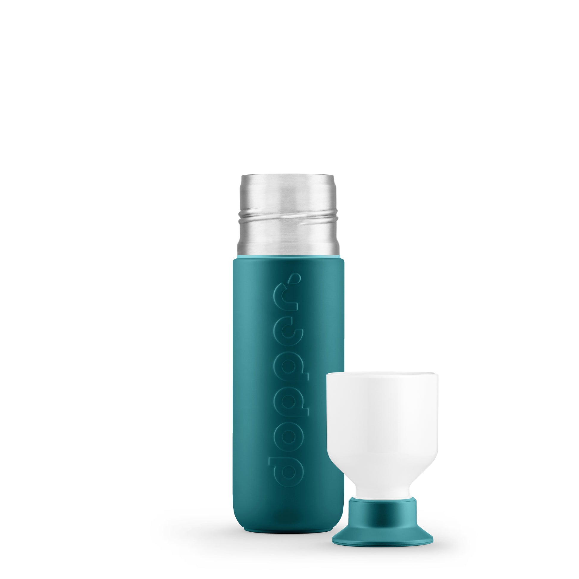 Dopper Insulated Small Green Lagoon│Thermosfles 350ml Groen│art. 5333│voorkant met dop als beker