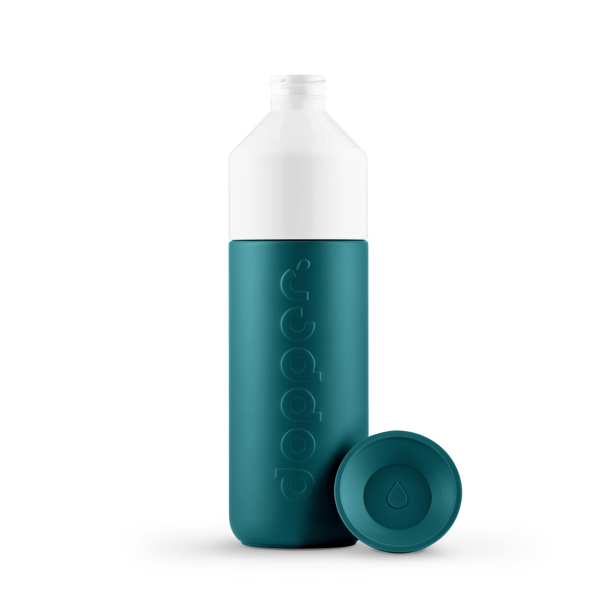 Dopper Insulated Large Green Lagoon│Thermosfles 580ml groen│art. 5236│voorkant met losse dop naast fles