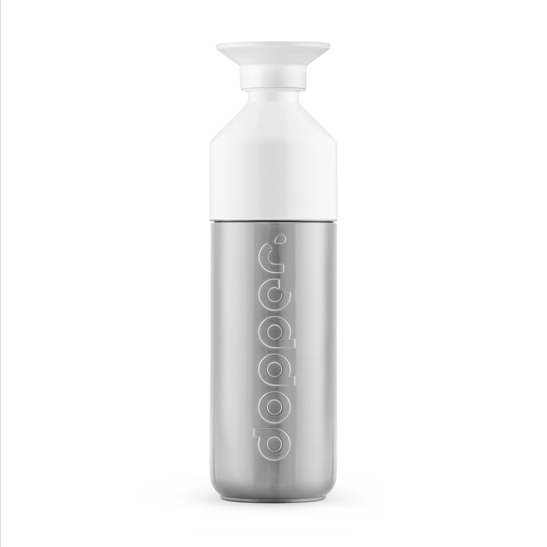 Dopper Insulated large Silver│Thermosfles 580ml│art. 7160│vooraanzicht met witte achtergrond