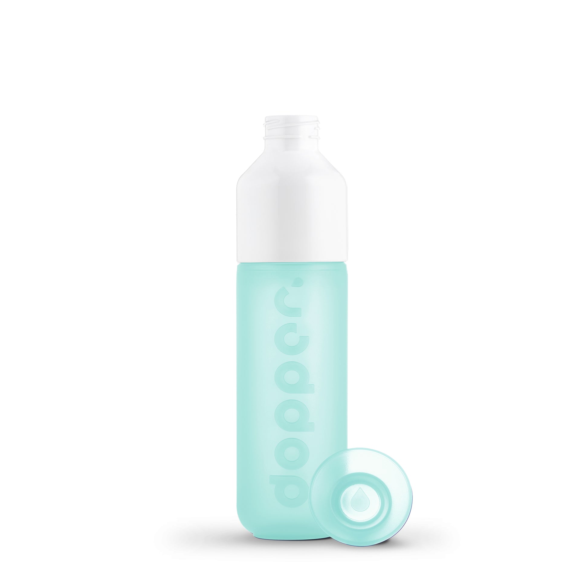 Dopper Original Polar Blue│Waterfles 450ml Lichtblauw│art. 5180│met losse dop naast fles
