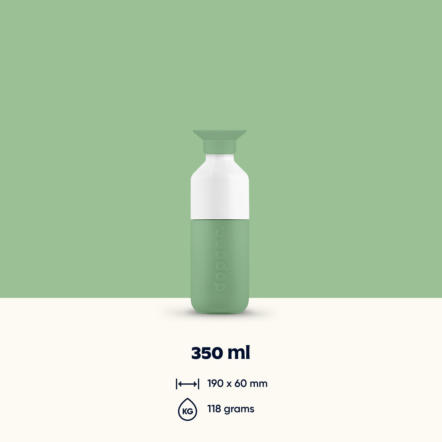 Dopper Steel Fresh Green│Drinkfles 350ml│art 7337│afmeting en gewicht