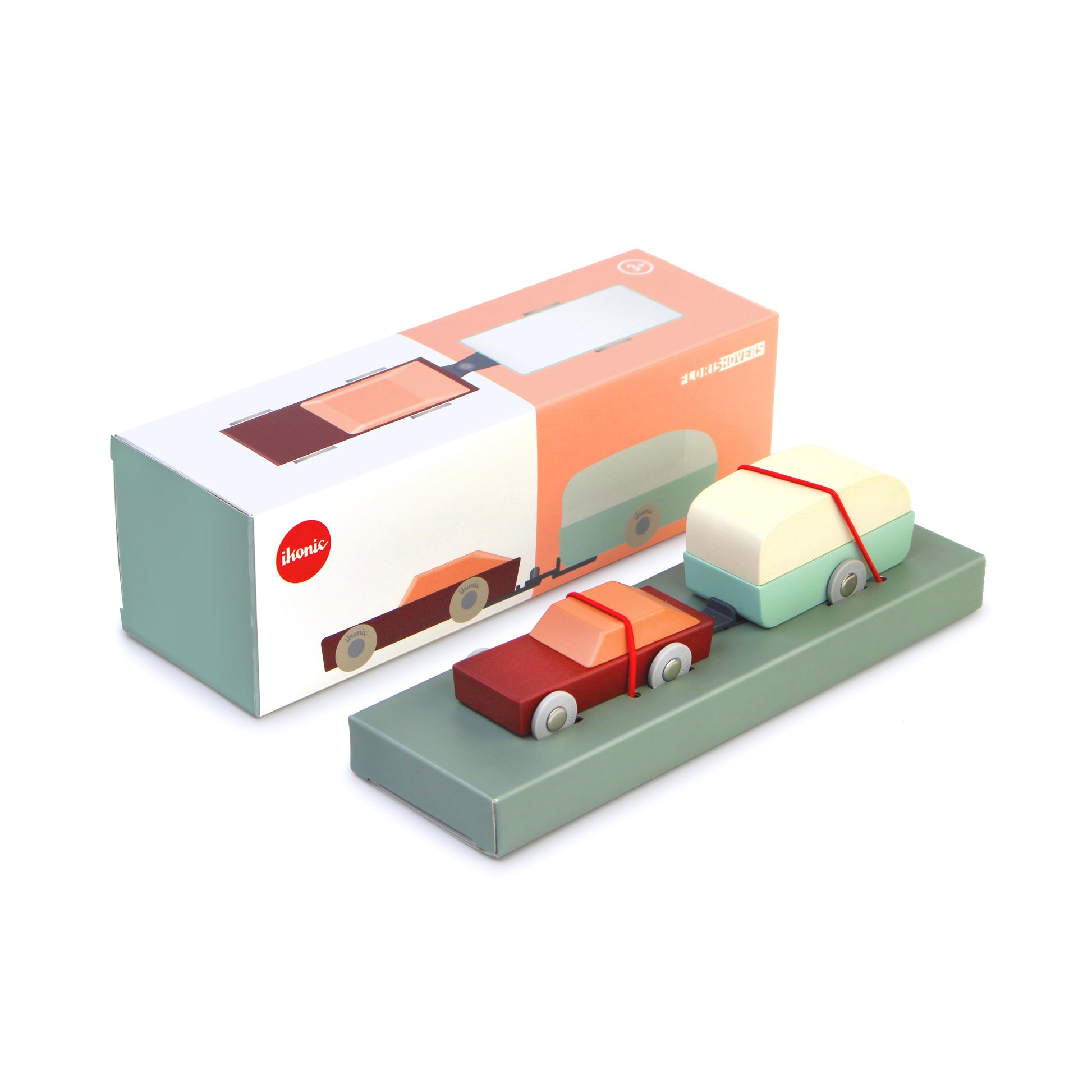 Duotone car #8 Floris Hovers│Ikonic│Houten Speelgoedauto│art. 190206│verpakking