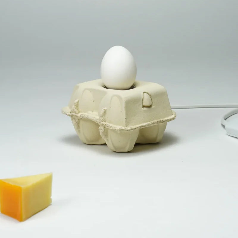 EggboxLamp Corn│Tafellamp Eierdoos│met Egglamp Wit en licht uit