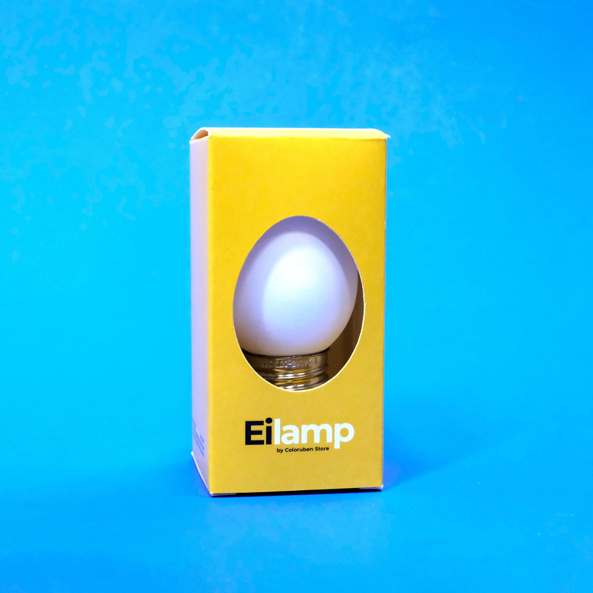 Egglamp Wit│in verpakking met blauwe achtergrond