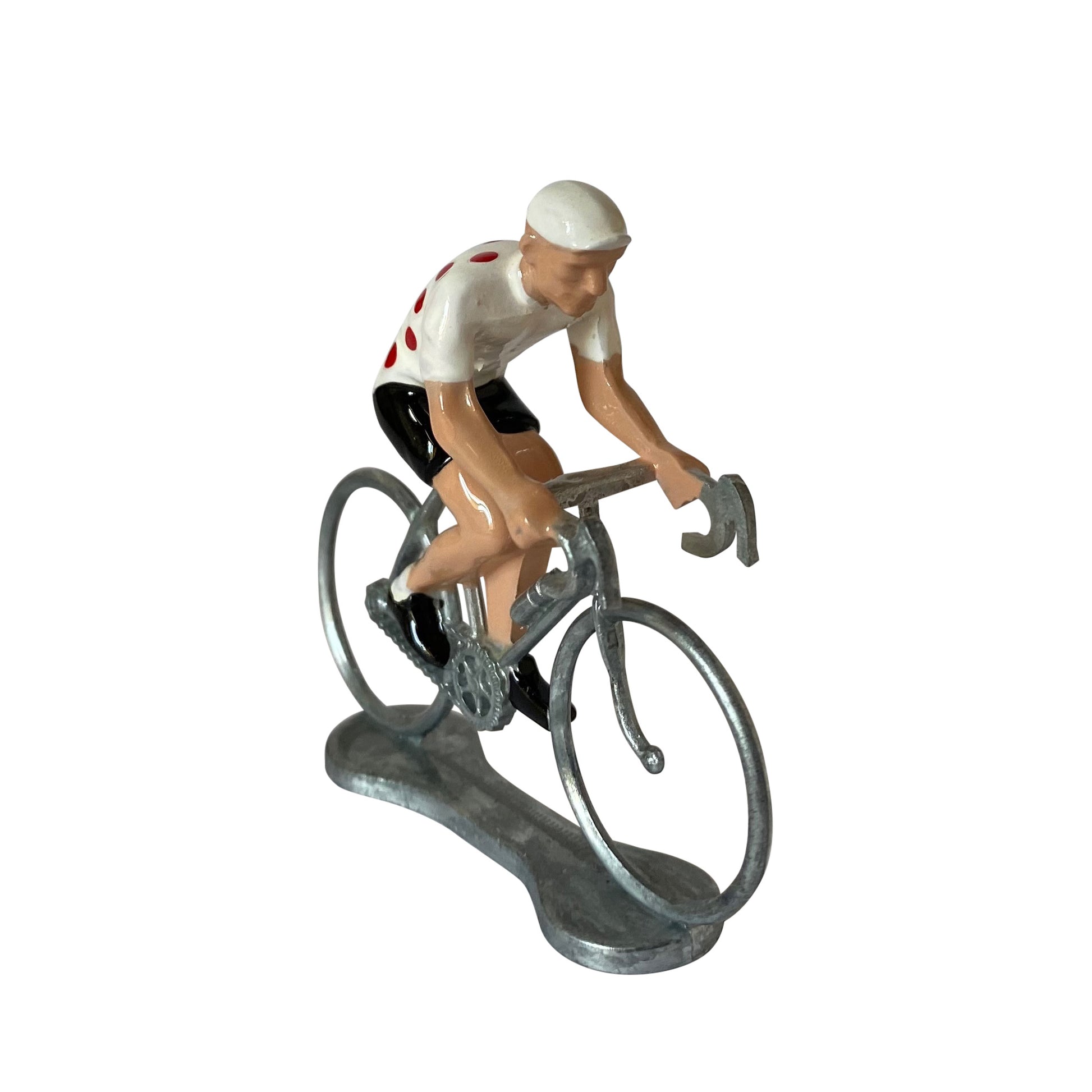 Miniatuur Wielrenner Fietser Bolletjestrui│Bernard&Eddy│art. 303025│voorkant schuin