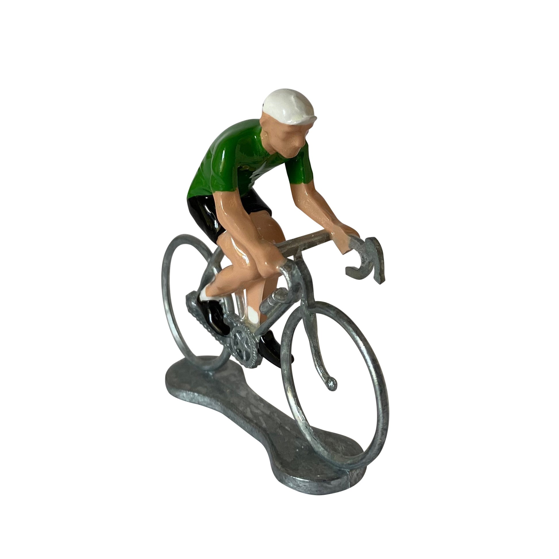 Miniatuur Wielrenner Fietser Groene Trui│art. 303032│Bernard&Eddy│voorkant schuin