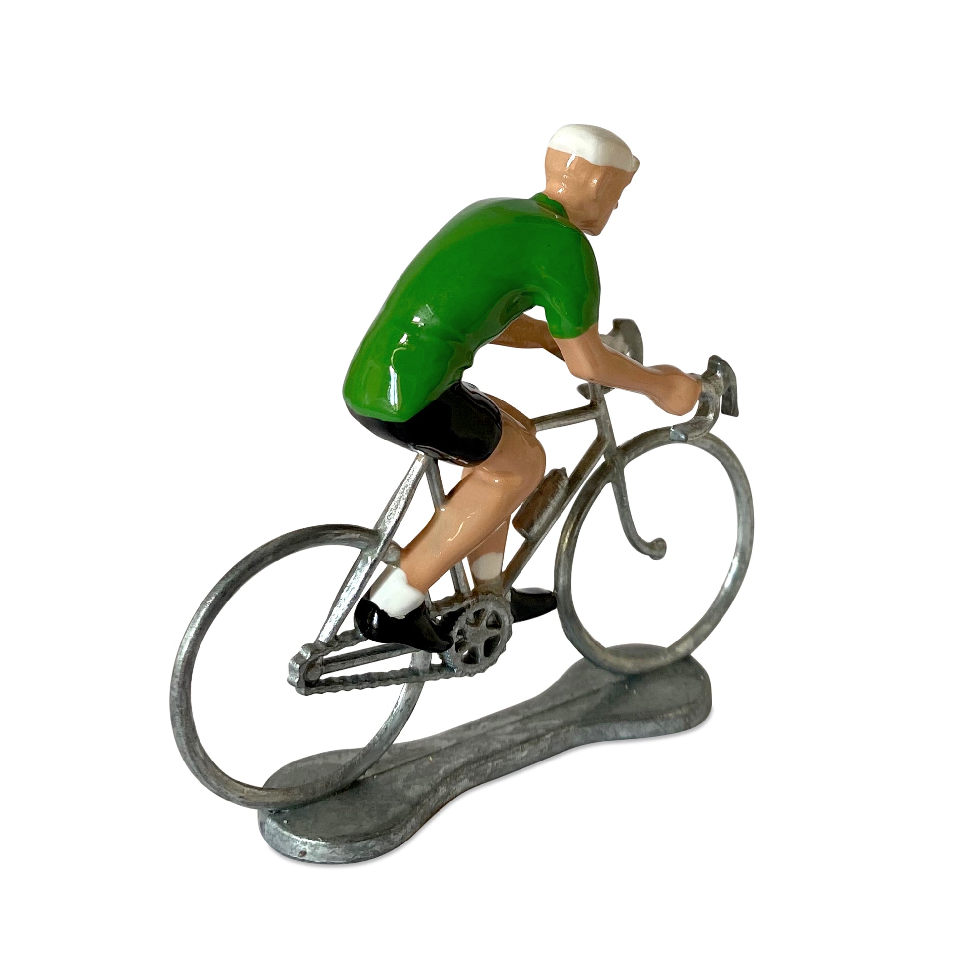 Miniatuur Wielrenner Fietser Groene Trui│art. 303032│ahterkant schuin