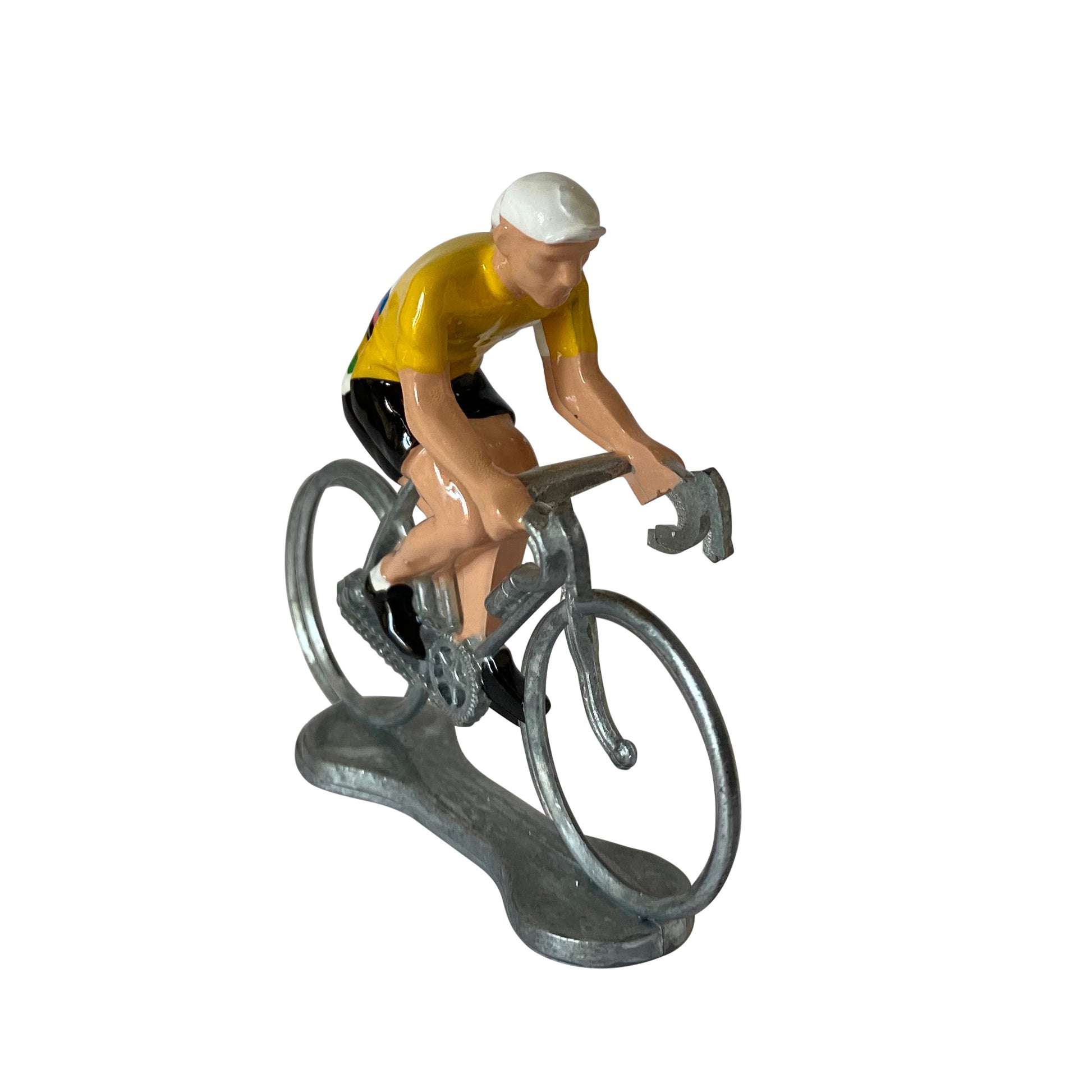 Miniatuurwielrenner Fietser Gele Trui│Bernard&Eddy│art. 303018│vooraanzicht schuin