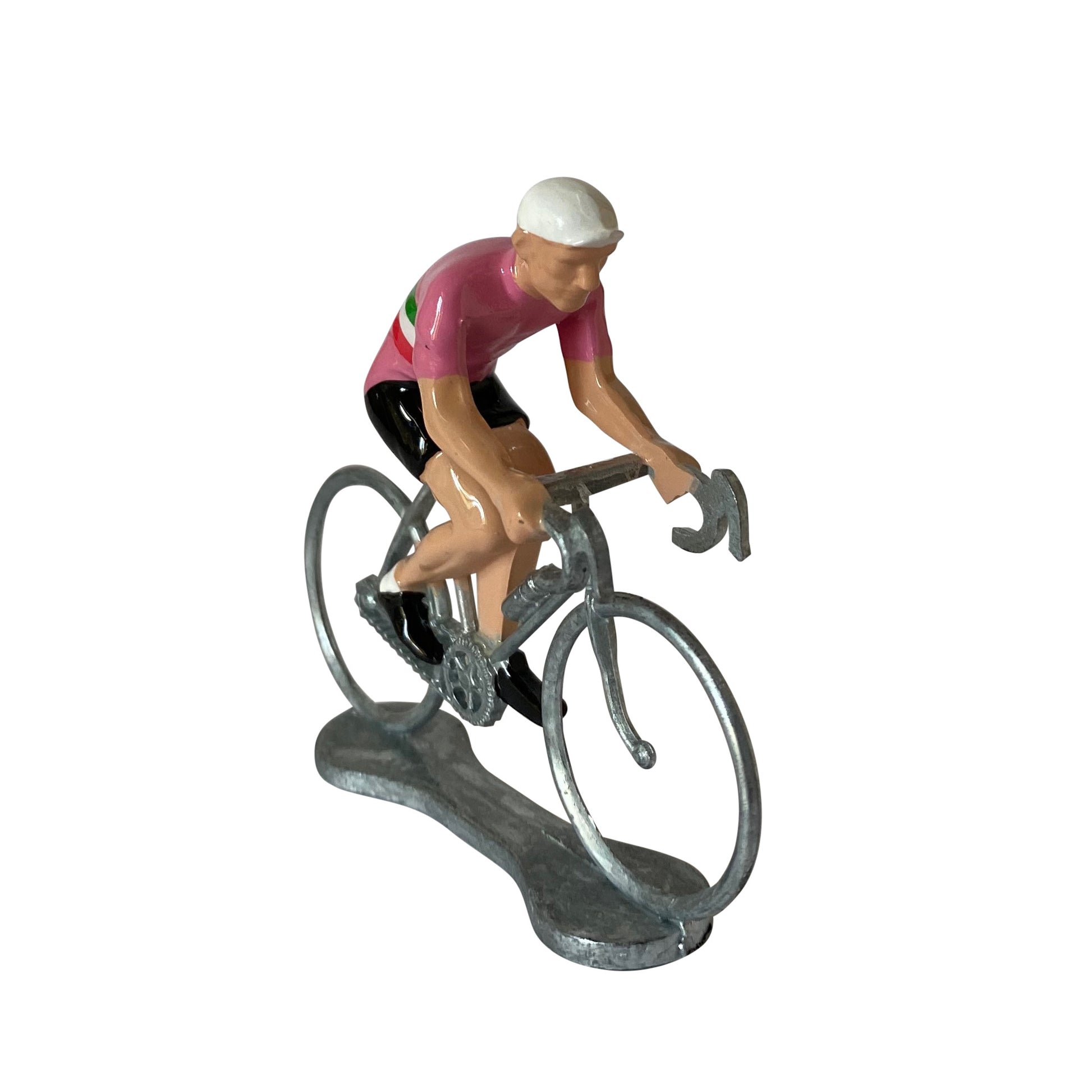 Miniatuur Wielrenner Fietser Roze Trui│Bernard&Eddy│art. 303230│voorkant schuin