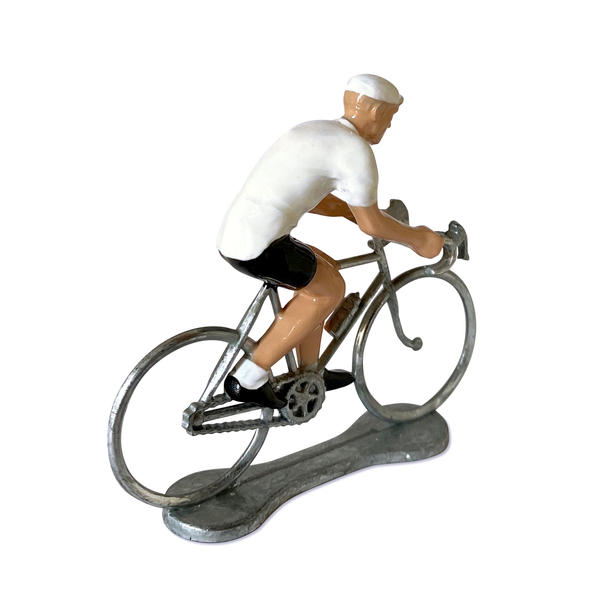 Miniatuur Wielrenner Fietser Witte Trui│art. 303841│achterkant schuin