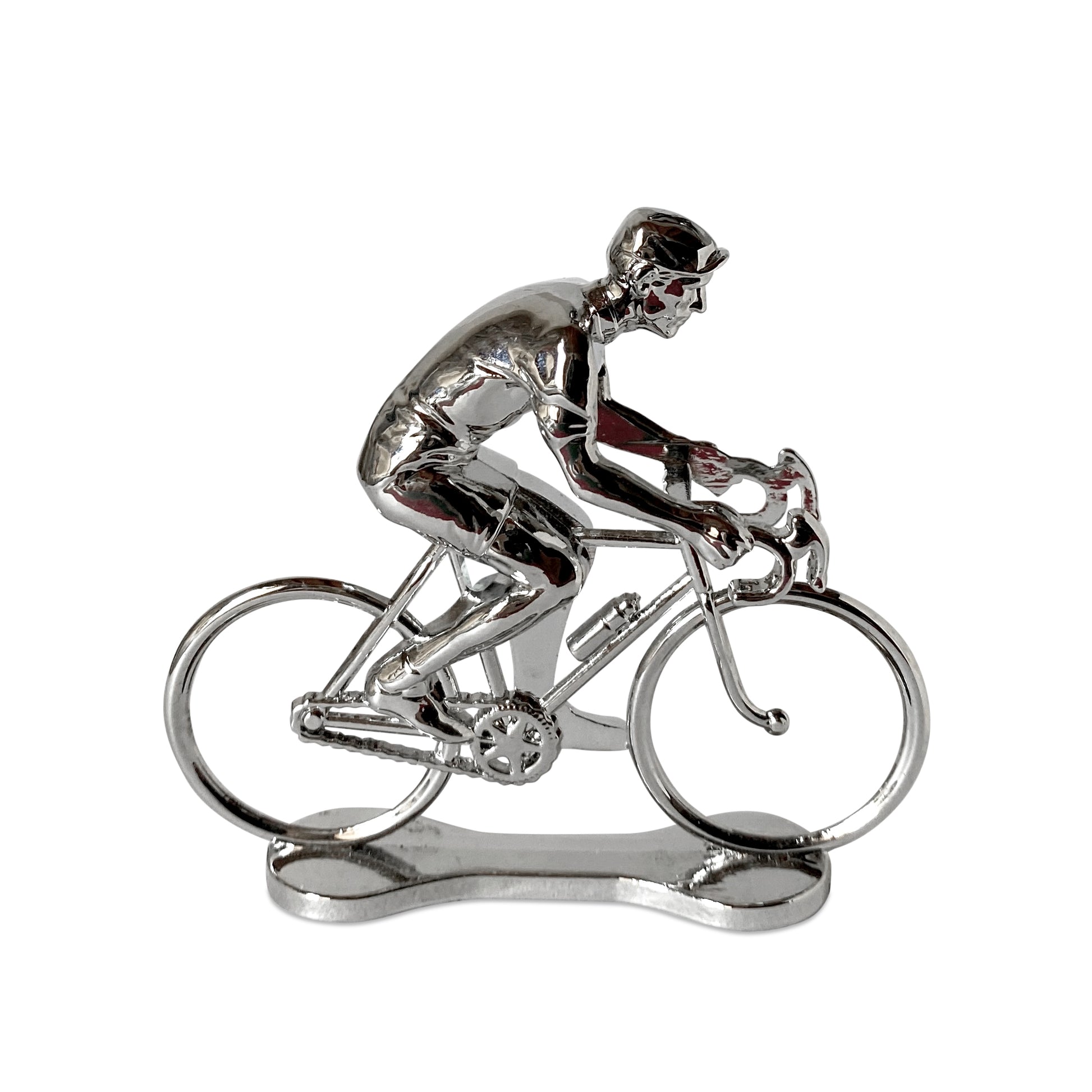 Miniatuur Wielrenner Fietser Trofee Zilver│Bernard&Eddy│art. 303254│zijaanzicht