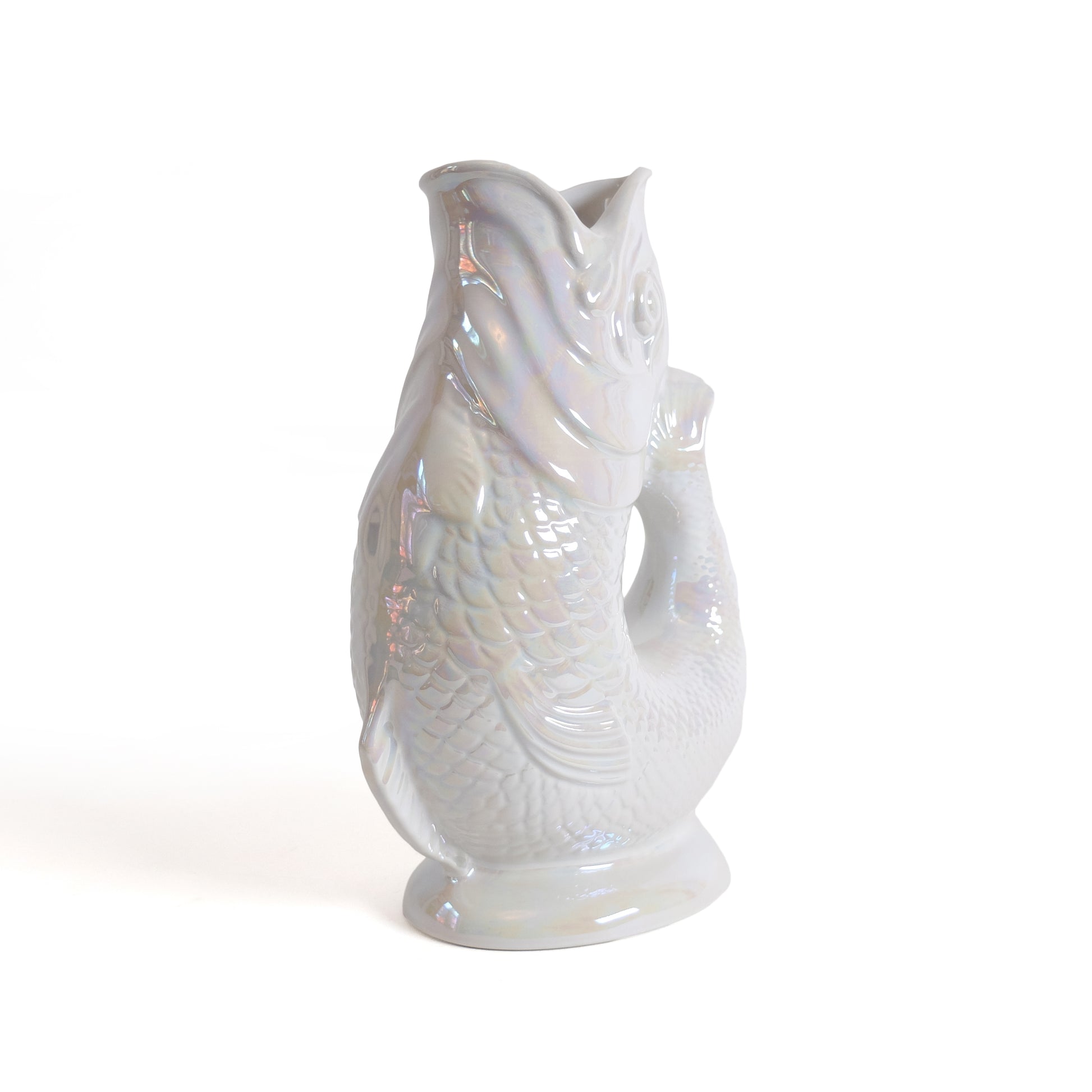 Gluckigluck Waterkaraf Vis Lustre Pearl│art. G31155/PL/W│zijkant schuin
