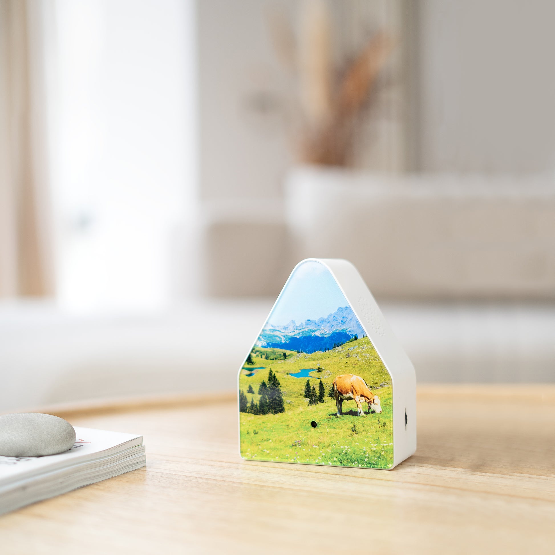 Heidibox Alpenweide│Huisje met Alpengeluiden│art. 11HBX0701001│op ronde houten tafel