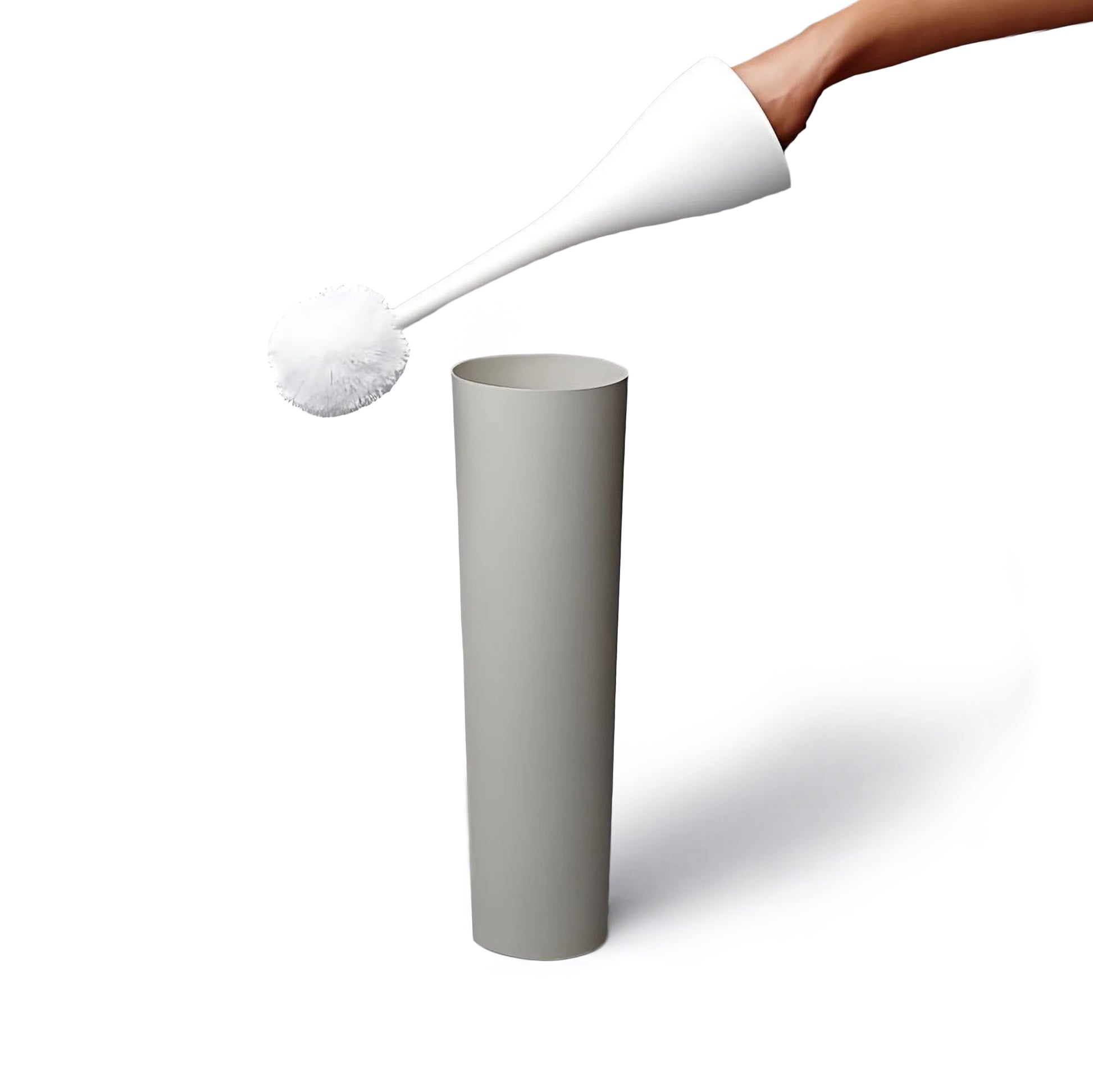 Toiletborstel Excalibur Lichtgrijs│Philippe Starck│Heller│art. EXC-LGY01│Borstel boven houder met witte achtergrond