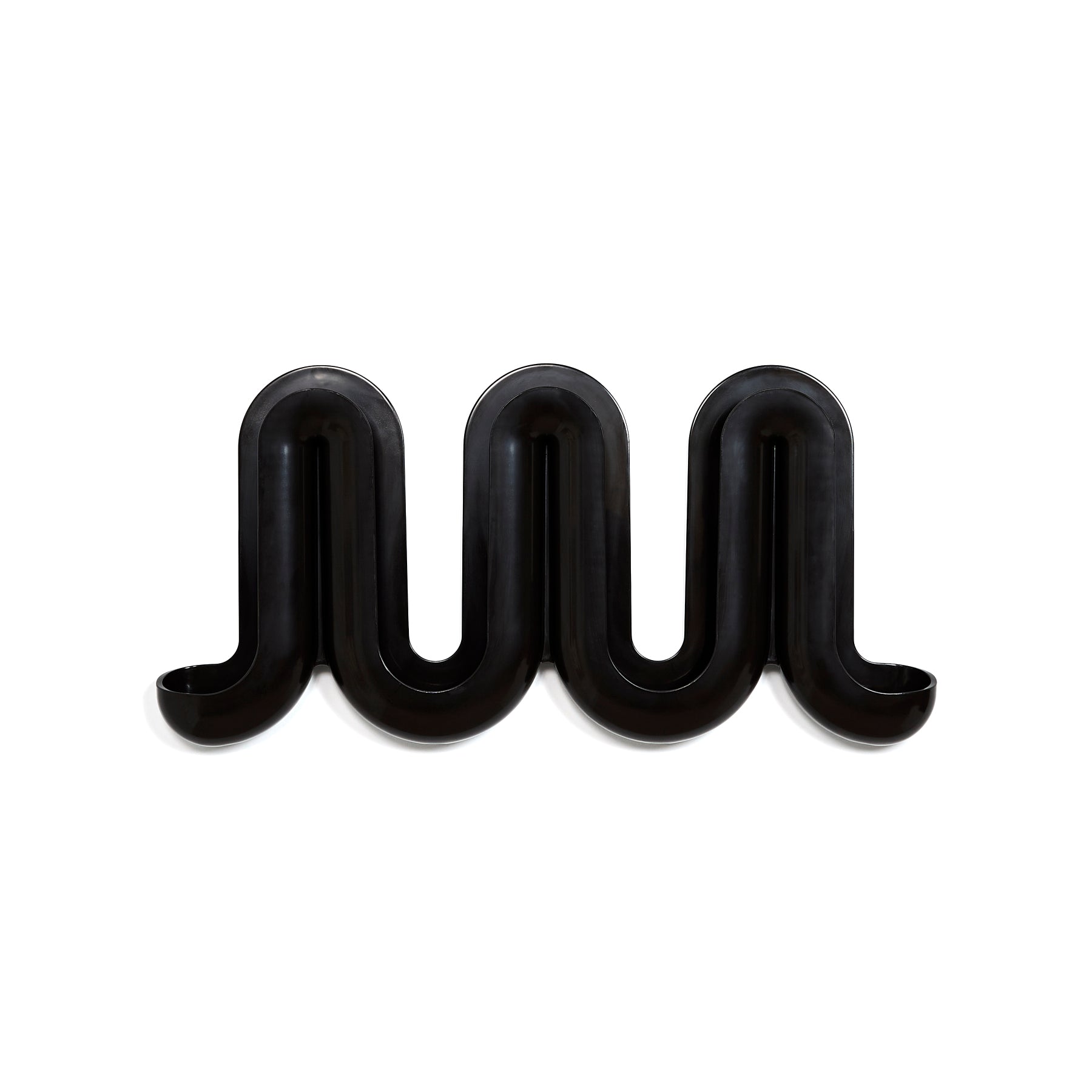 Heller Swell Wandkapstok Zwart│art. 2303-02│vooraanzicht met witte achtergrond