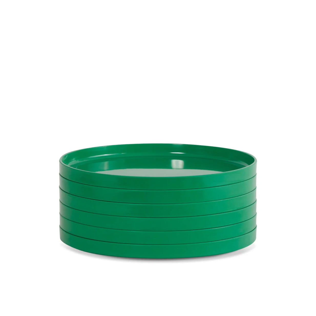 Heller Max Dinnerware Plate Small Green│art. 102-09-06│6 borden gestapeld met witte achtergrond