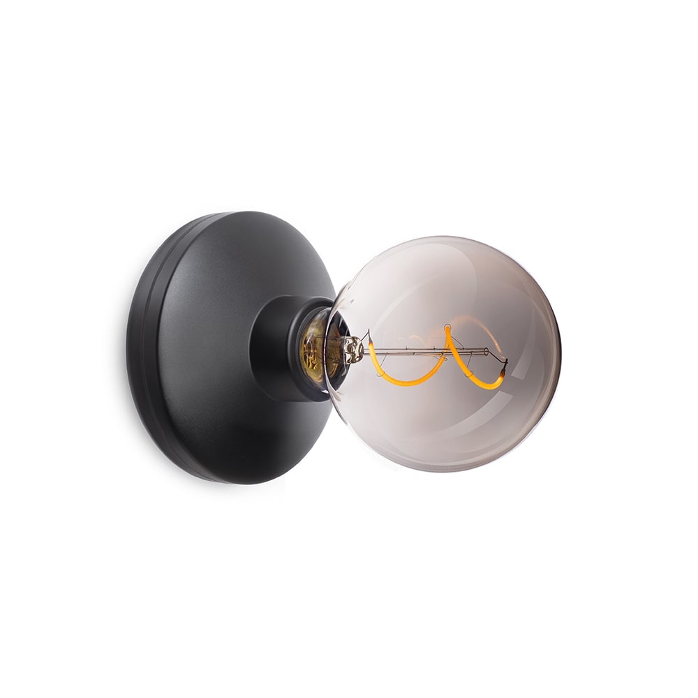 Humble Bulb G95 Smoked│Humble Lights│art. HUMAC00025│Humble Bee Zwart met lichtbron en witte achtergrond