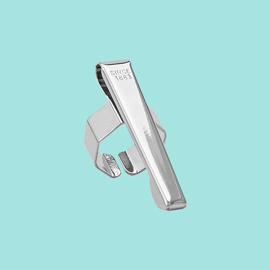 Kaweco Pen Clip Octagonal Chrome│art. 1510262│vooraanzicht met lichtblauwe achtergrond