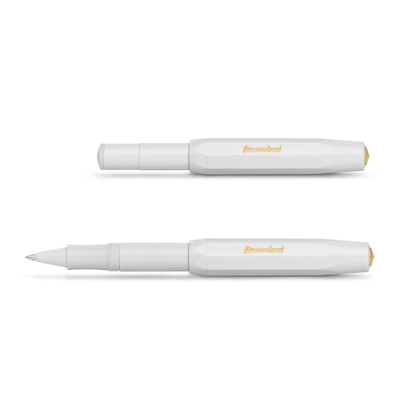 Kaweco Classic Sport Rollerball Wit│art. 1510034│geopend en dicht naast elkaar