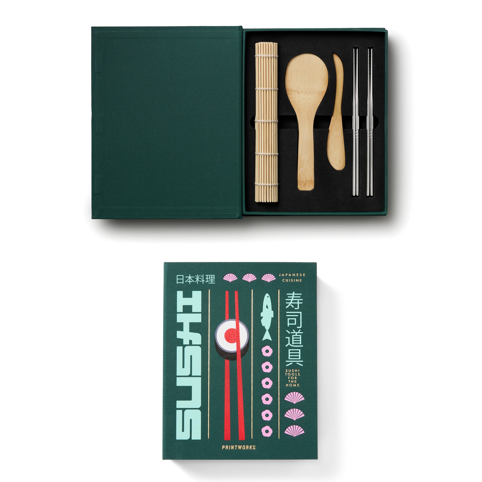 Printworks the Essentials Sushi Tools│art. PW00674│geopend en gesloten bovenaanzicht