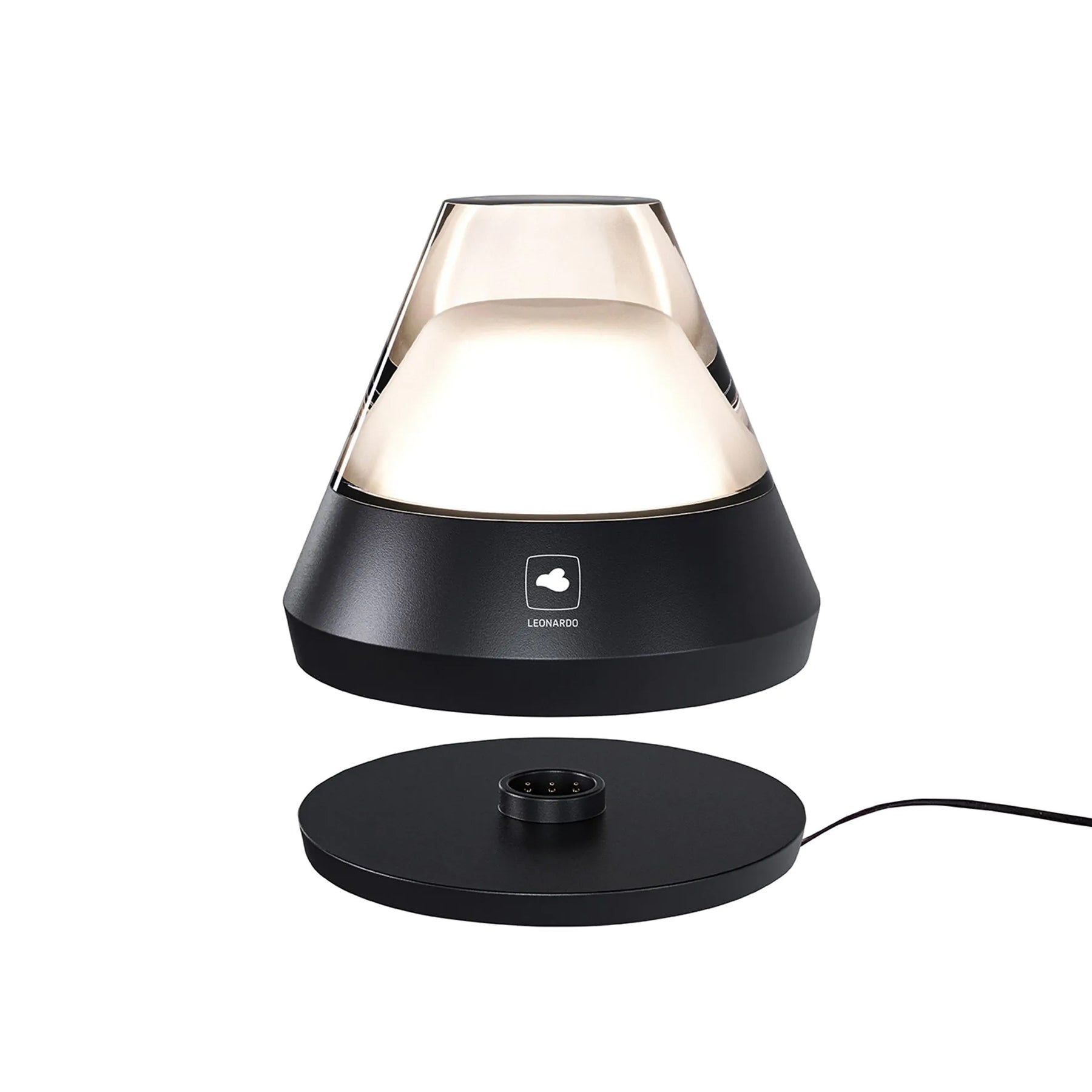 Salerno Zwart Oplaadbare Tafellamp│Buitenverlichting│Leonardo│art. 76030│boven oplader met kabel