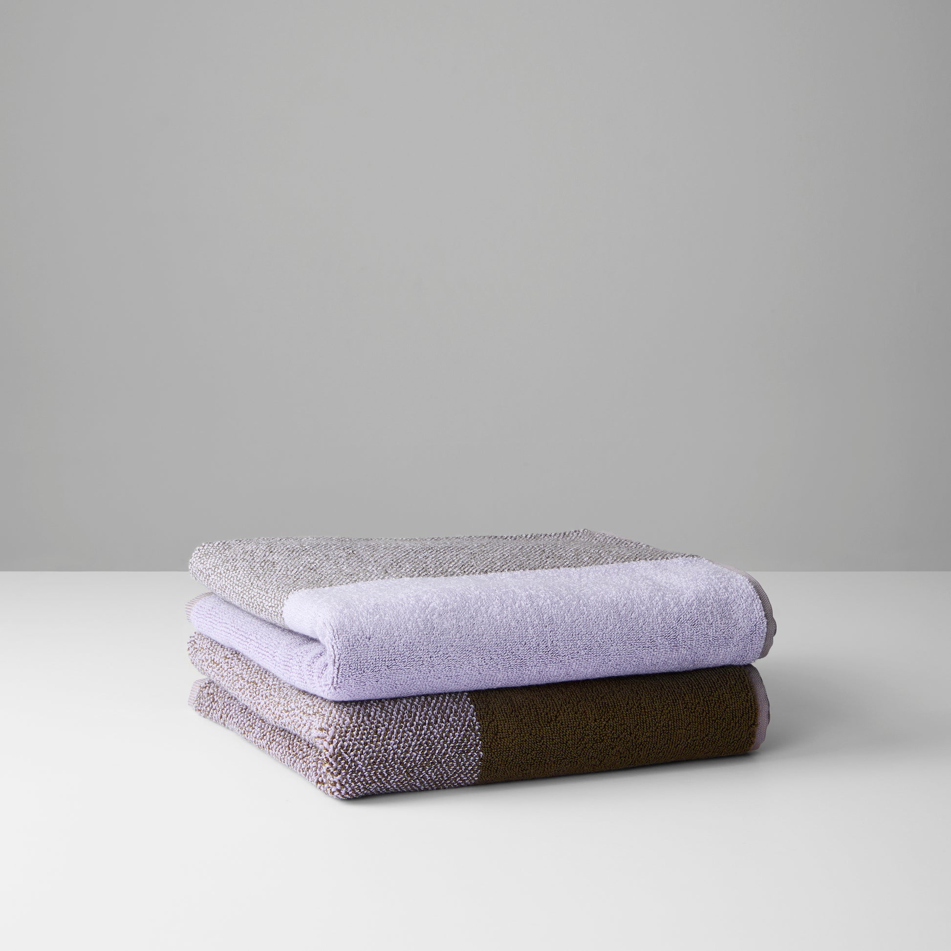 Handdoeken Set Blend Green & Lilac Lex Pott│art. LPTTSET50GRLI│2 stuks gevouwen op stapel