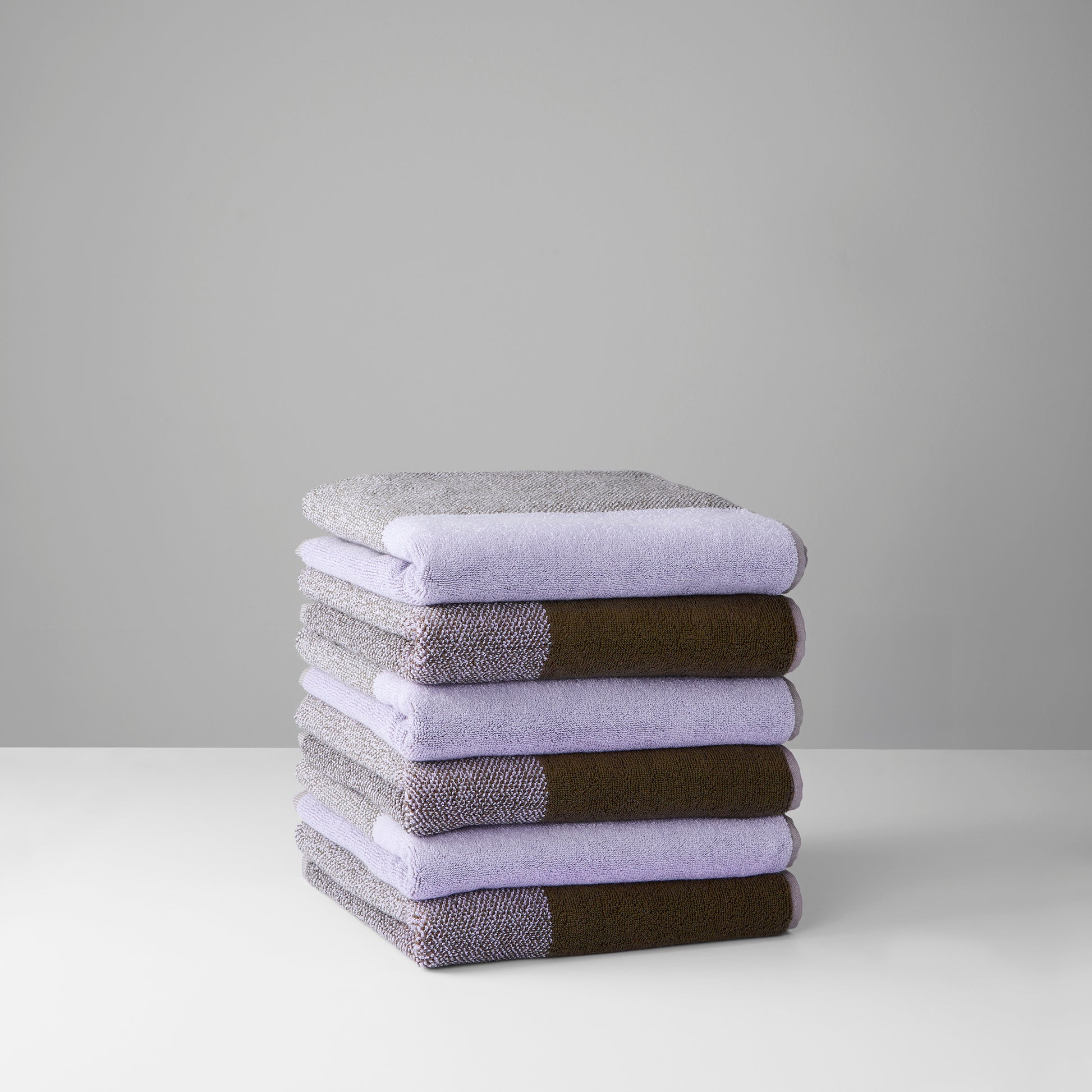 Handdoeken Set Blend Green & Lilac Lex Pott│art. LPTTSET50GRLI│stapel van 6 stuks
