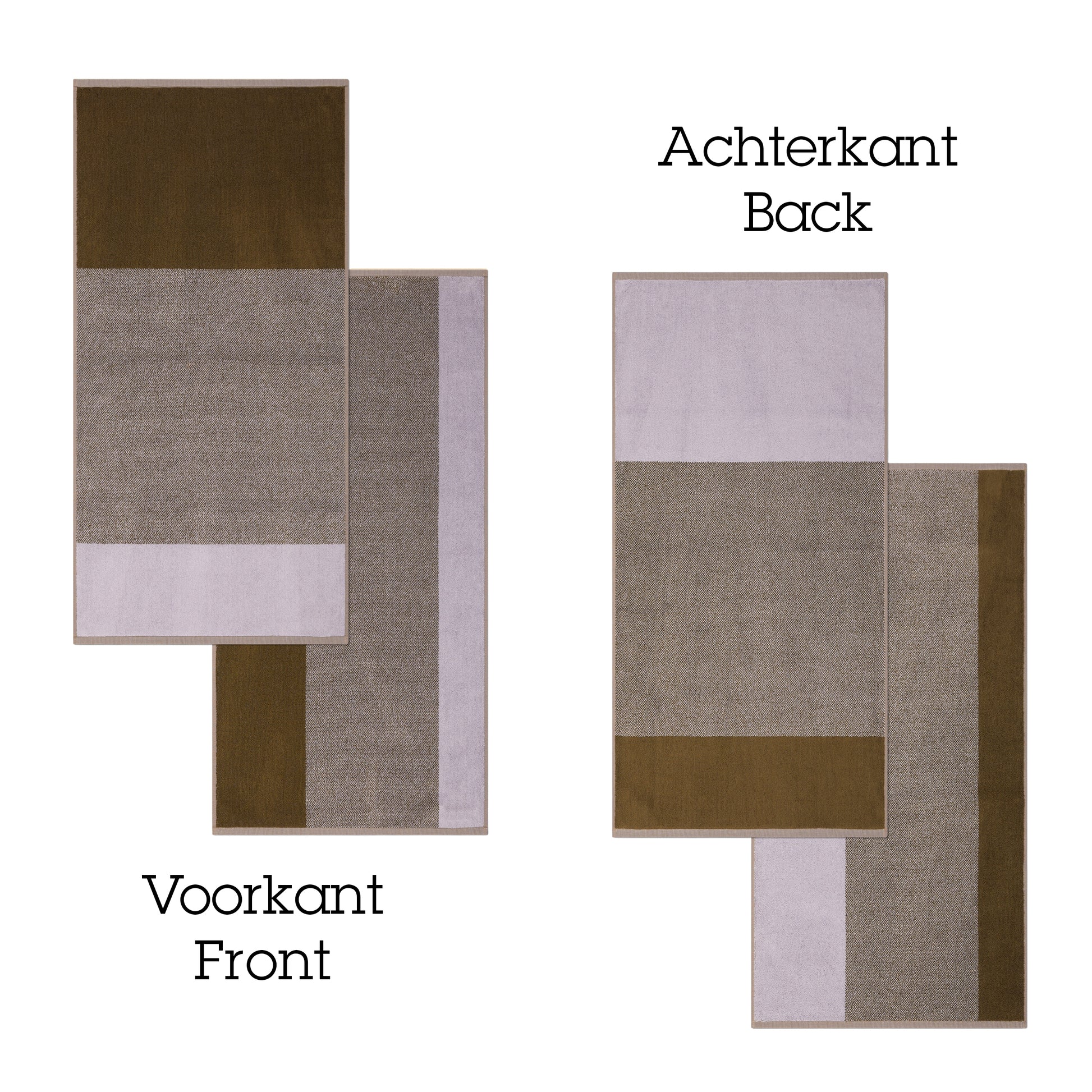 Handdoeken Set Blend Green & Lilac Lex Pott│art. LPTTSET50GRLI│voor- en achterkant