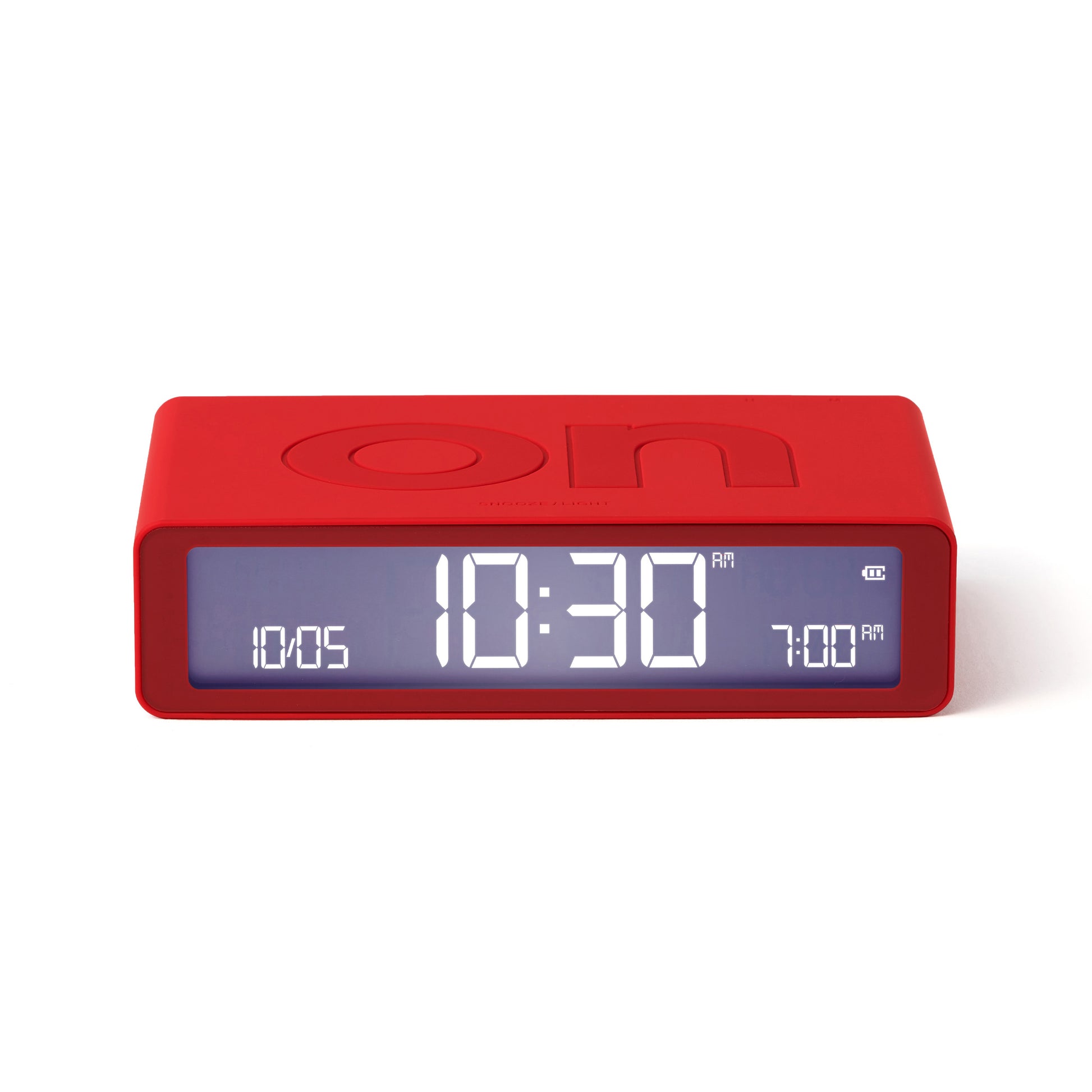 Lexon Flip+ Wekker Digitaal Rood│art. LR57R9│vooraanzicht met witte achtergrond