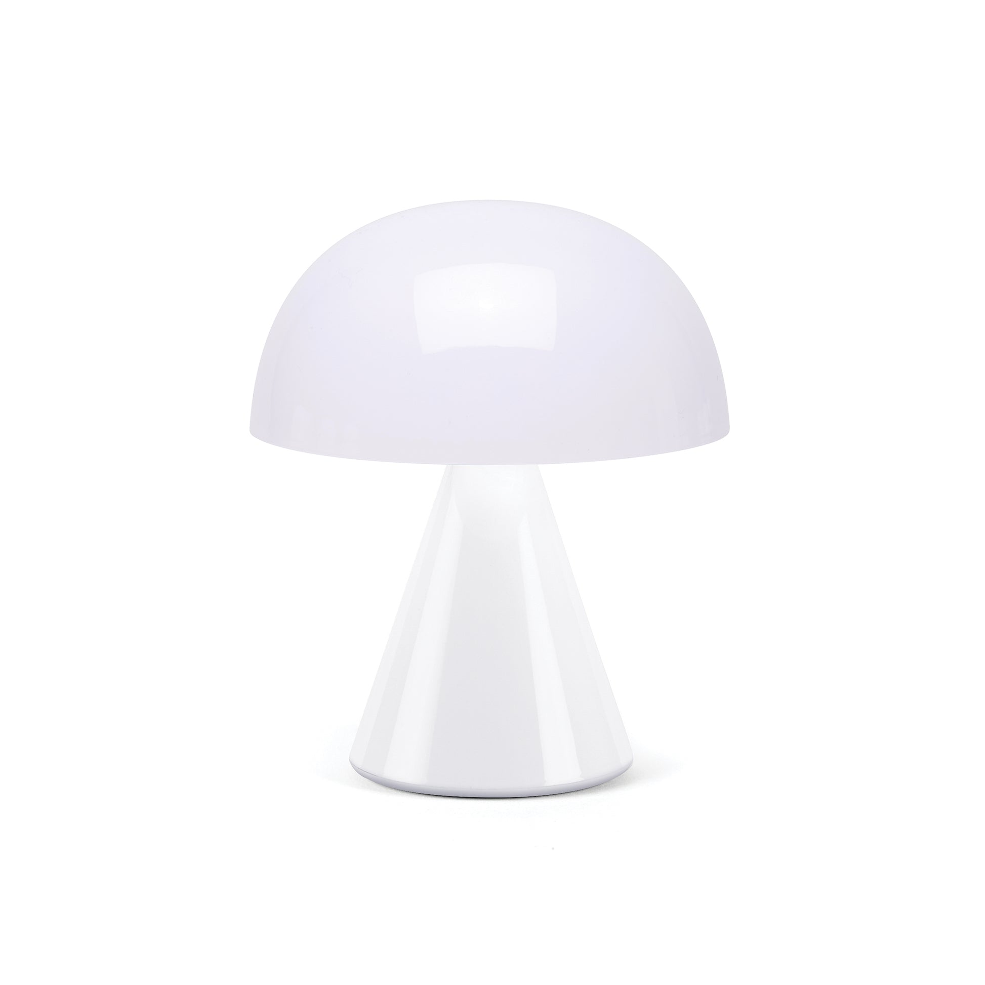 Lexon Mina Medium Glossy White│Oplaadbare LED-Lamp│art. LH64WG│vooraanzicht met licht uit