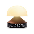 Lexon Mina Sunrise Wekker│Wake-Up Light Bronze│art. LR153BZ│voorkant witte achtergrond met warm licht aan