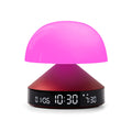 Lexon Mina Sunrise Wekker Donkerrood│Wake-up Light│art. LR153DR│voorkant met magenta licht aan