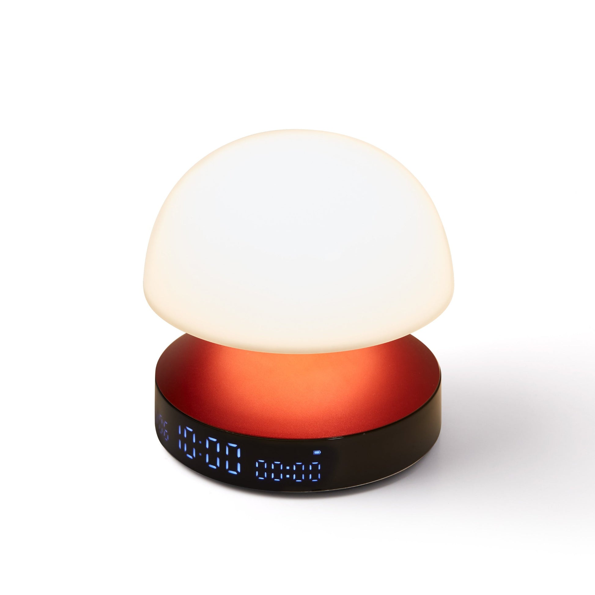 Lexon Mina Sunrise Wekker Donkerrood│Wake-up Light│art. LR153DR│licht aan met blauw display verlichting