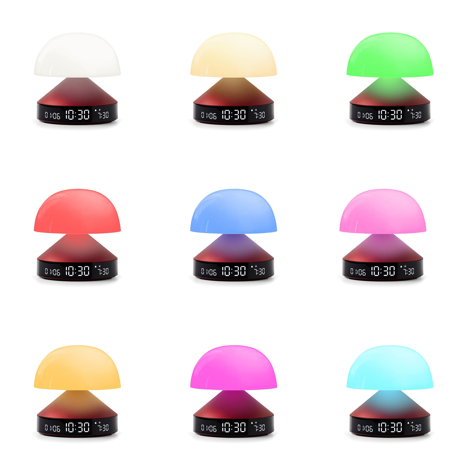 Lexon Mina Sunrise Wekker Donkerrood│Wake-up Light│art. LR153DR│alle 9 LED-kleuren